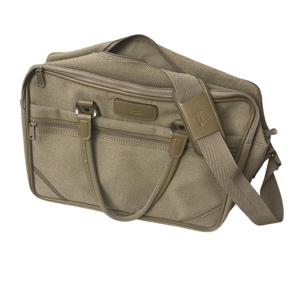 American Tourister Men's Tan Travel Bag Laptop Office Work Satchel